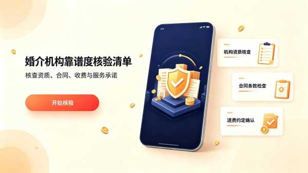使用婚介核验工具,提前排查黑婚介、婚托风险 婚介机构靠谱度核验清单工具,自查婚恋机构风险
