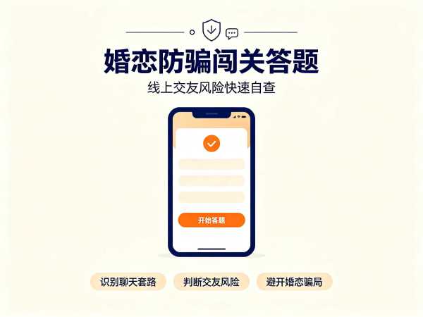 网上交友风险自查答题工具 婚恋防骗闯关答题工具